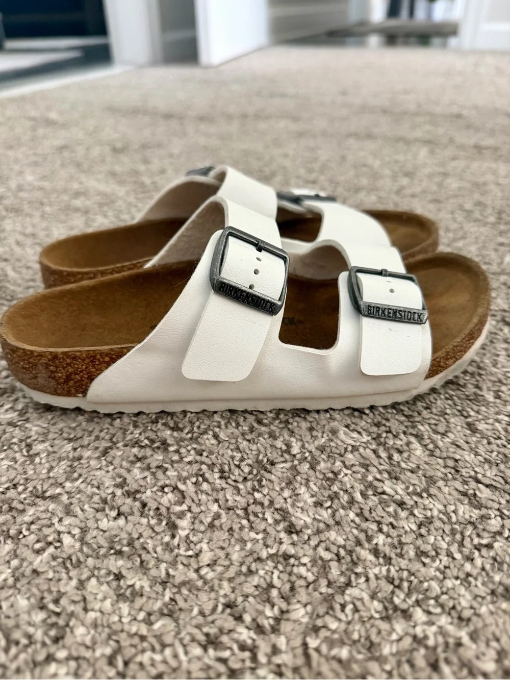 Birkenstock White Two-Buckle Kids Sandals